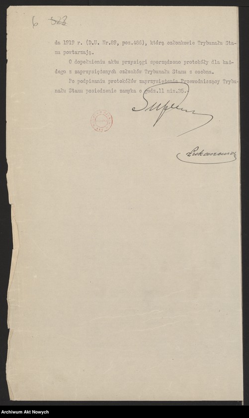 image.from.unit.number "Akta Trybunału Stanu. Akta b. Ministra Skarbu Gabriela Czechowicza."