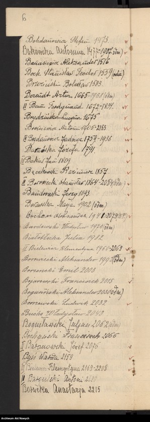 Obraz 9 z jednostki "Wykaz abecadłowy osób, które zgłosiły się o pomoc pieniężną."