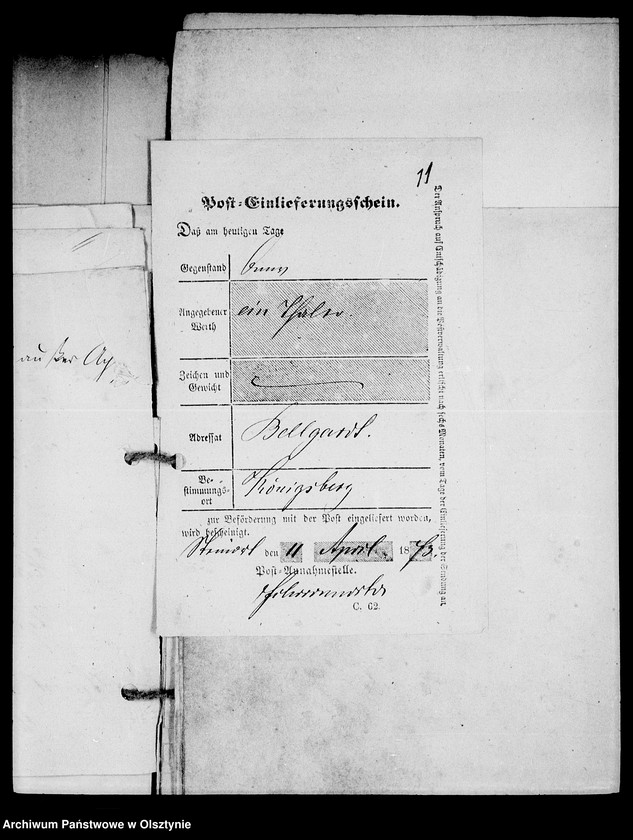 image.from.unit.number "/Rechnungen, Bittgesuche, Posteinlieferungsscheine für Unterstützungen religiöse Bücher u. a. /"