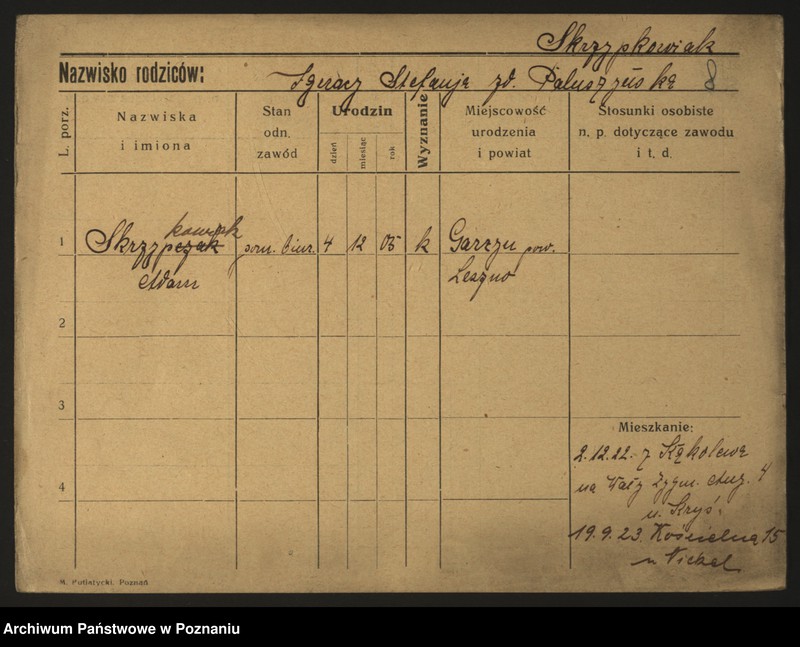 Obraz 20 z jednostki "Skrzypkowiak - Skórnik"