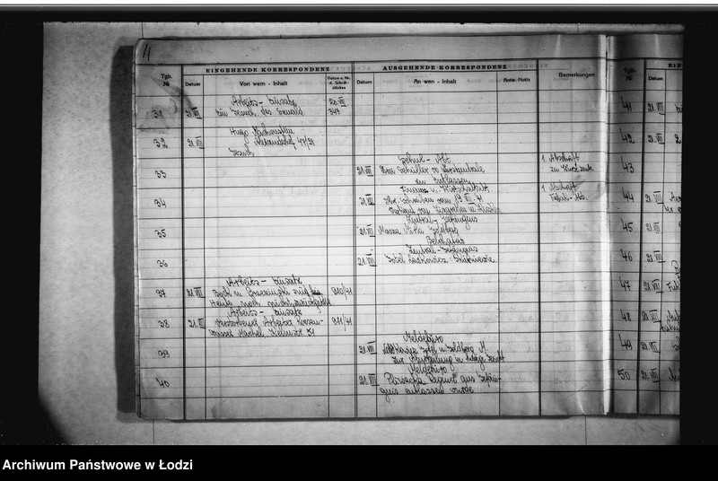 Obraz 9 z jednostki "Tagebuch [Dziennik przychodzącej i wychodzącej korespondencji]"