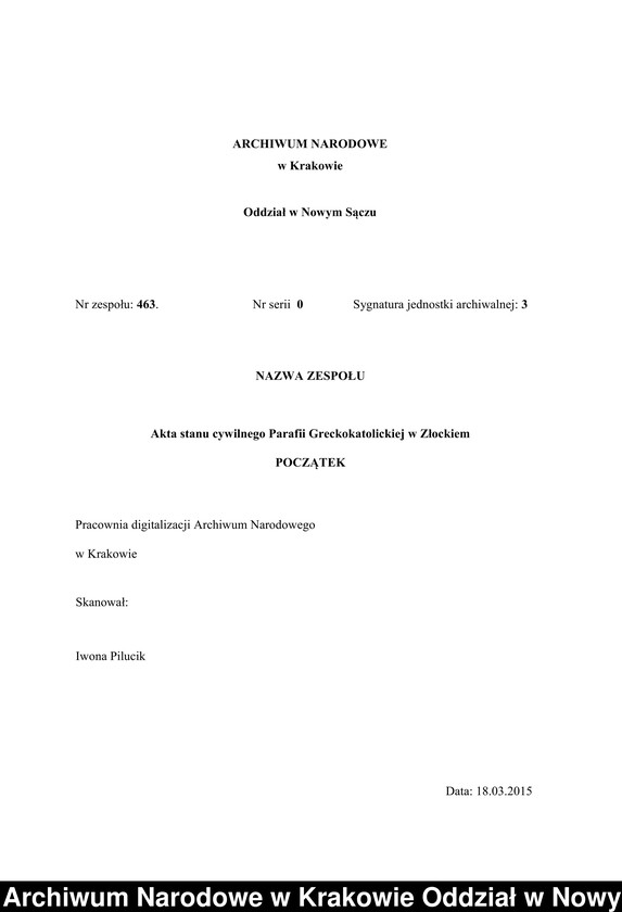 image.from.unit.number "[Księga małżeństw dla miejscowości Złockie]"