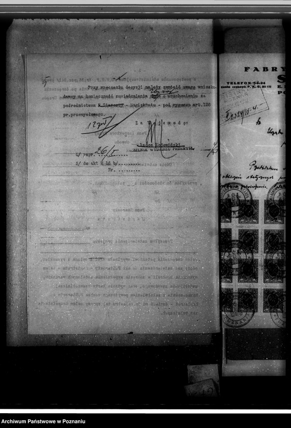 Obraz 9 z jednostki "Zatwierdzenie zakładu przemysłowego /wytwórni musztardy/ "Stenomy" w Poznaniu"