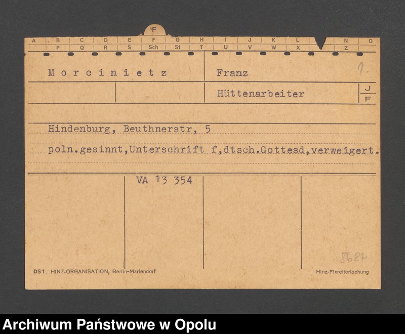 Obraz 3 z jednostki "[Morcinietz Franz, Hindenburg]"