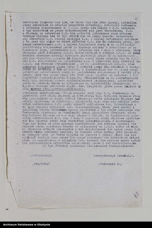 image.from.unit.number "Protokoły zebrań wyborczych i walnych zebrań członków /1951/, posiedzeń plenarnych ,egzekutywy, narad aktywu partyjnego, sprawozdania, ankiety sprawozdawcze /1949-1954/ Komitetu Gminnego PZPR"