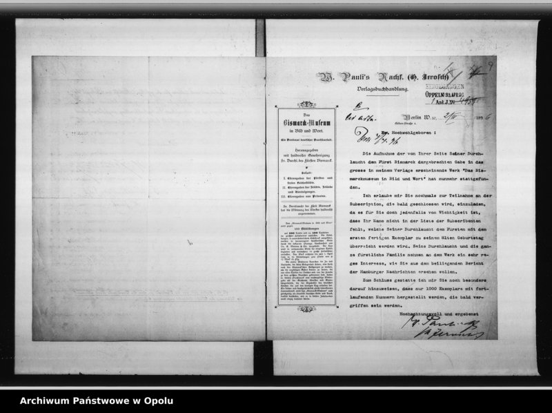 Obraz 12 z jednostki "Acta des Magistrats zu Oppeln betreffend Bismark - Feier pp."