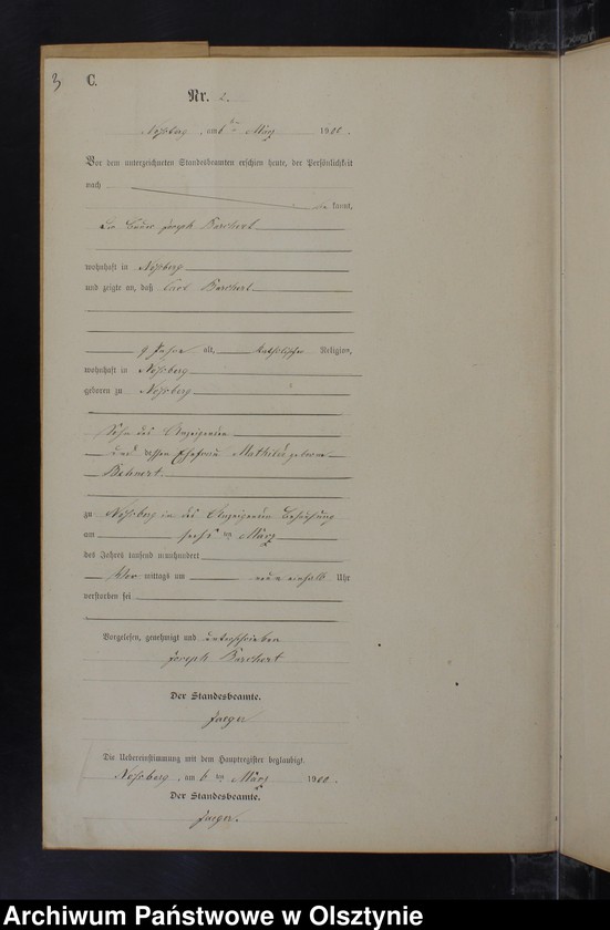 Obraz 5 z jednostki "Sterbe-Neben-Register Nr 1 - 19"