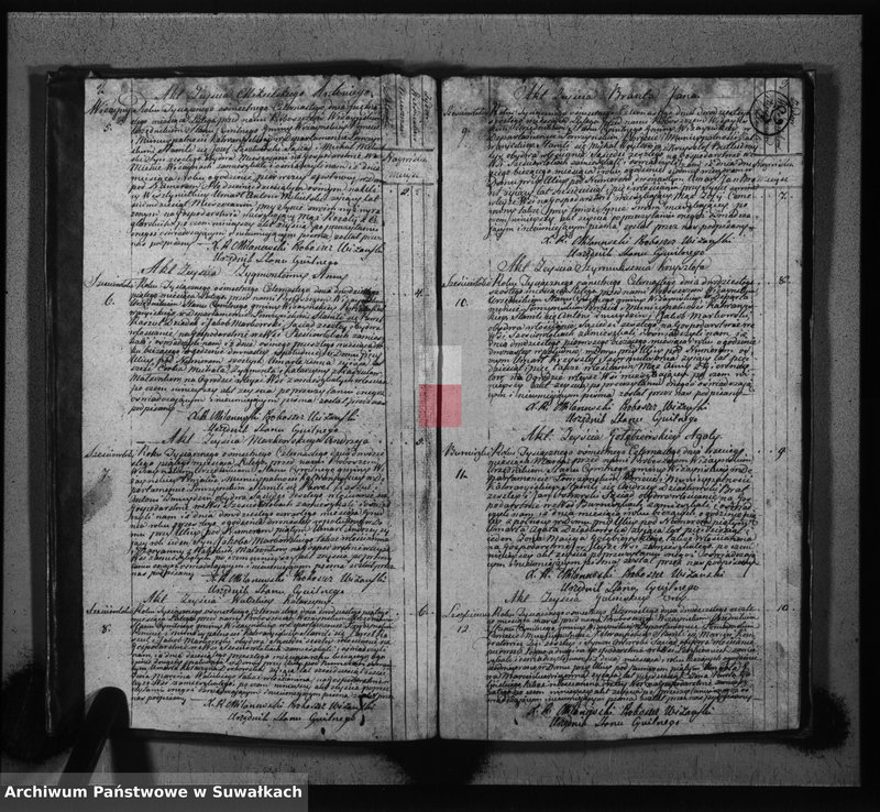 image.from.unit.number "Księga do zapisywania aktów cywilnych zejścia gminy wiżayńskiey, departamentu łomżyńskiego, powiatu kalwaryjskiego na rok 1814"