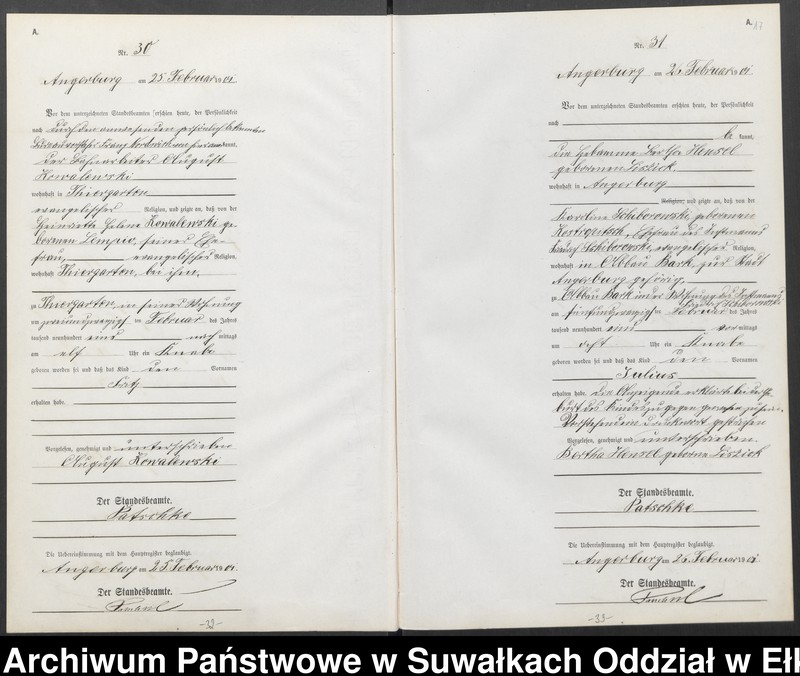 image.from.unit.number "Geburts-Neben-Register des Preussischen Standes-Amtes Angerburg Kreis Angerburg"