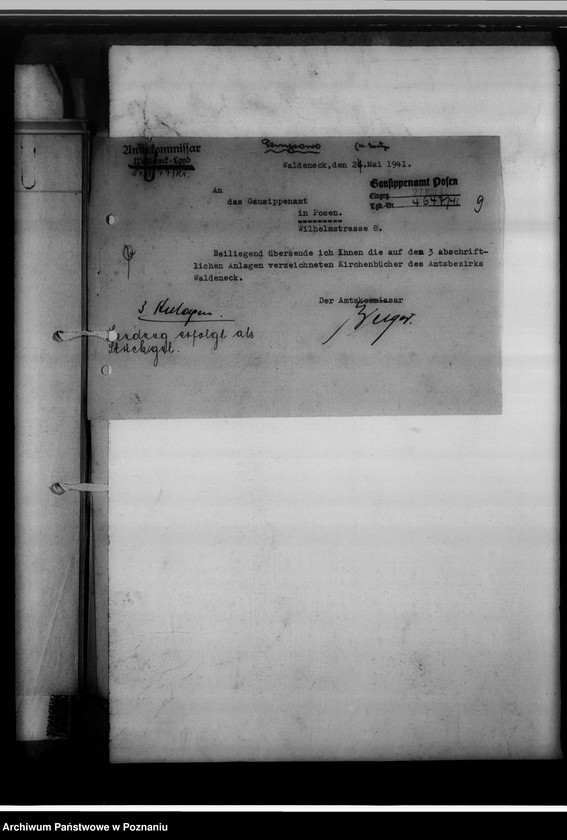 Obraz 13 z jednostki "Einziehungsprotokolle [ksiąg kościelnych]. Bestand der Kirchenbücher der katholischen Gemeinde Neipe [Niepart] und Berghausen [Wola], Kreis Gostingen [powiat gostyński]"