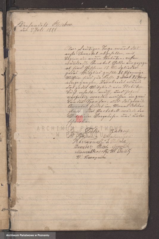 Obraz 5 z jednostki "[Protokoły walnych i zwyczajnych posiedzeń cechu kowalskiego w Pleszewie]"