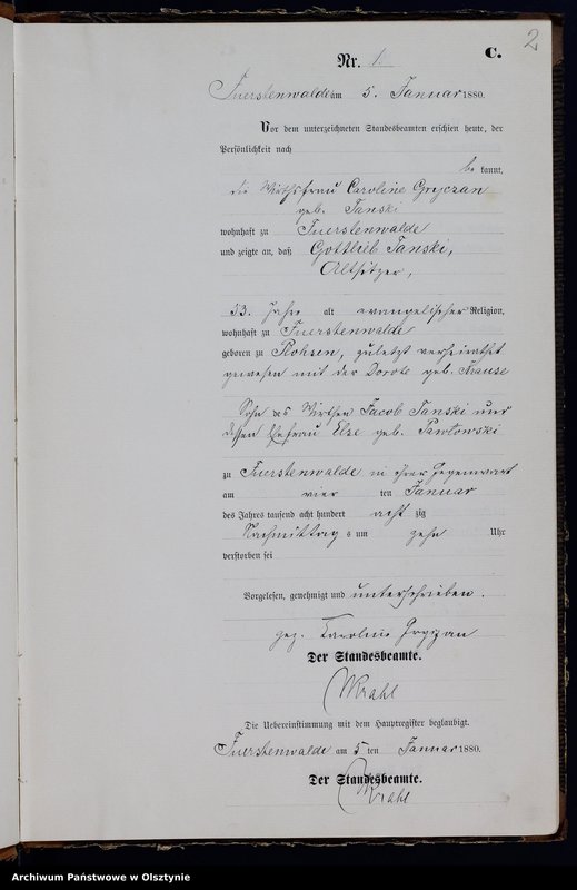 Obraz z jednostki "Sterbe-Neben-Register Nr 1 - 175"