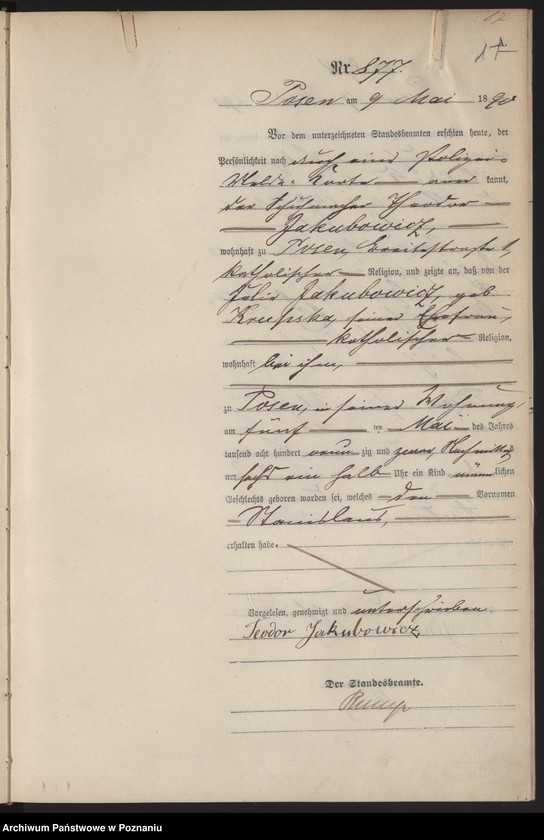 Obraz 20 z jednostki "Księga urodzeń t. III"