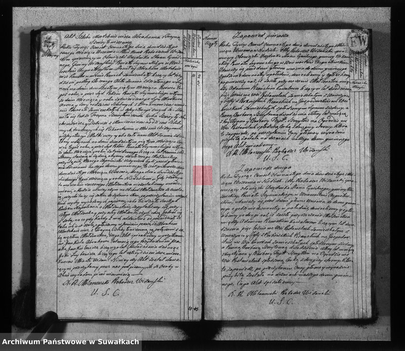 Obraz 16 z jednostki "Akta zaślubionych gminy wiżańskiey obwodu seyneńskiego, w województwie augustowskim od dnia 1-go stycznia do dnia ostatniego miesiąca grudnia 1818 roku"