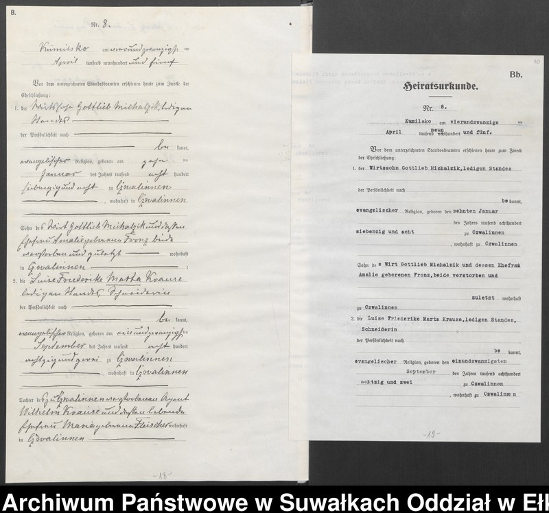 image.from.unit.number "Heirats-Haupt-Register des Königlichen Preussischen Standes-Amtes Kumilsko Kreis Johannisburg"