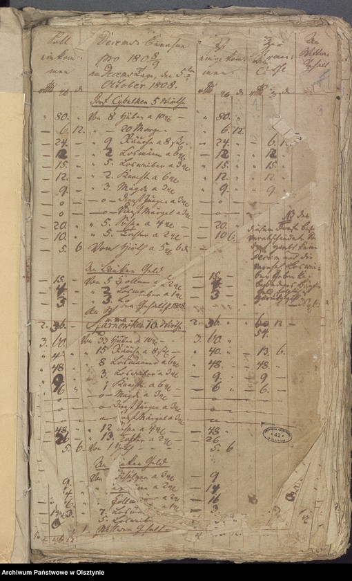 image.from.unit.number "Einnahme beider Kirchen Armen und Schulkasse zu Widminnen"