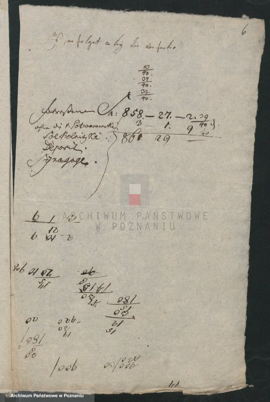 image.from.unit.number "Brechnung der Activorum et Passivorum der Stadt Lissa; język niemiecki"