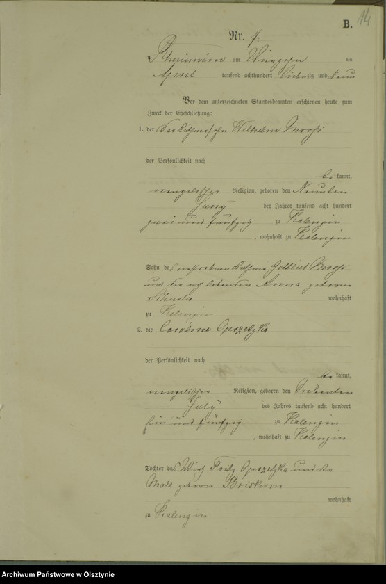 image.from.unit.number "Heiraths-Haupt-Register Nr 42"