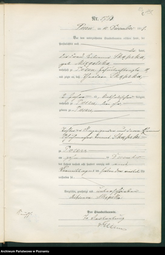 Obraz 16 z jednostki "Księga zgonów t. V"