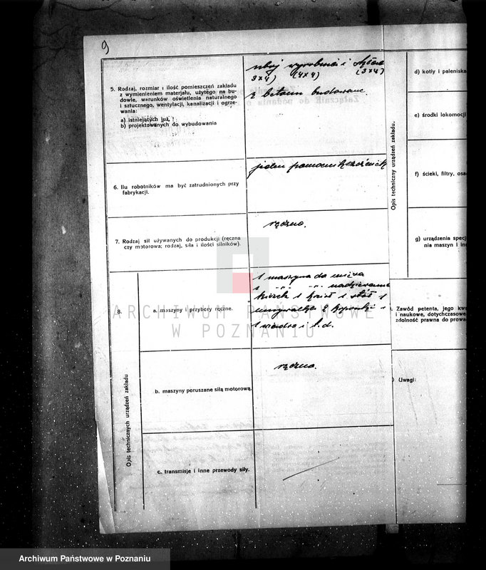 Obraz 13 z jednostki "Zatwierdzenie zakładu przemysłowo /rzeźni/ Far. Dzięgielewski w Marunowie pow. czarnkowski"