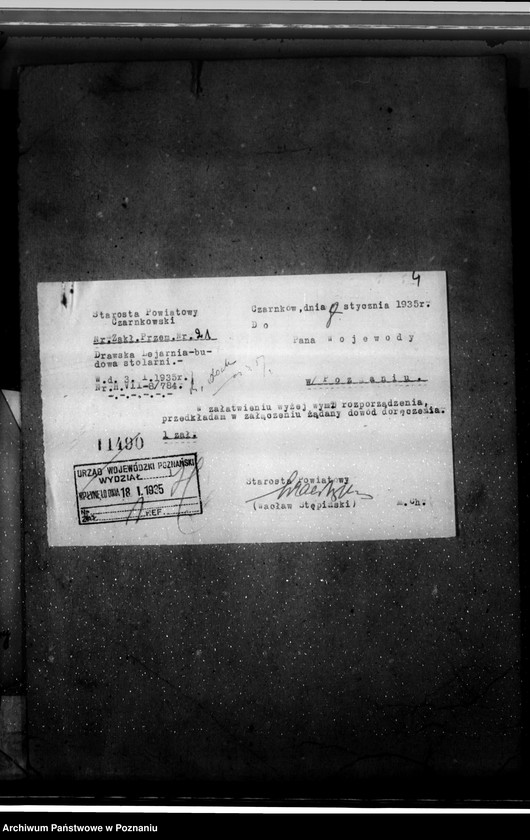 Obraz 8 z jednostki "Zatwierdzenie zakładu przemysłowego /stolarni mechanicznej/ Firma Drawska Lejarnia Żelaza w Drawskim Młynie pow. czarnkowski"