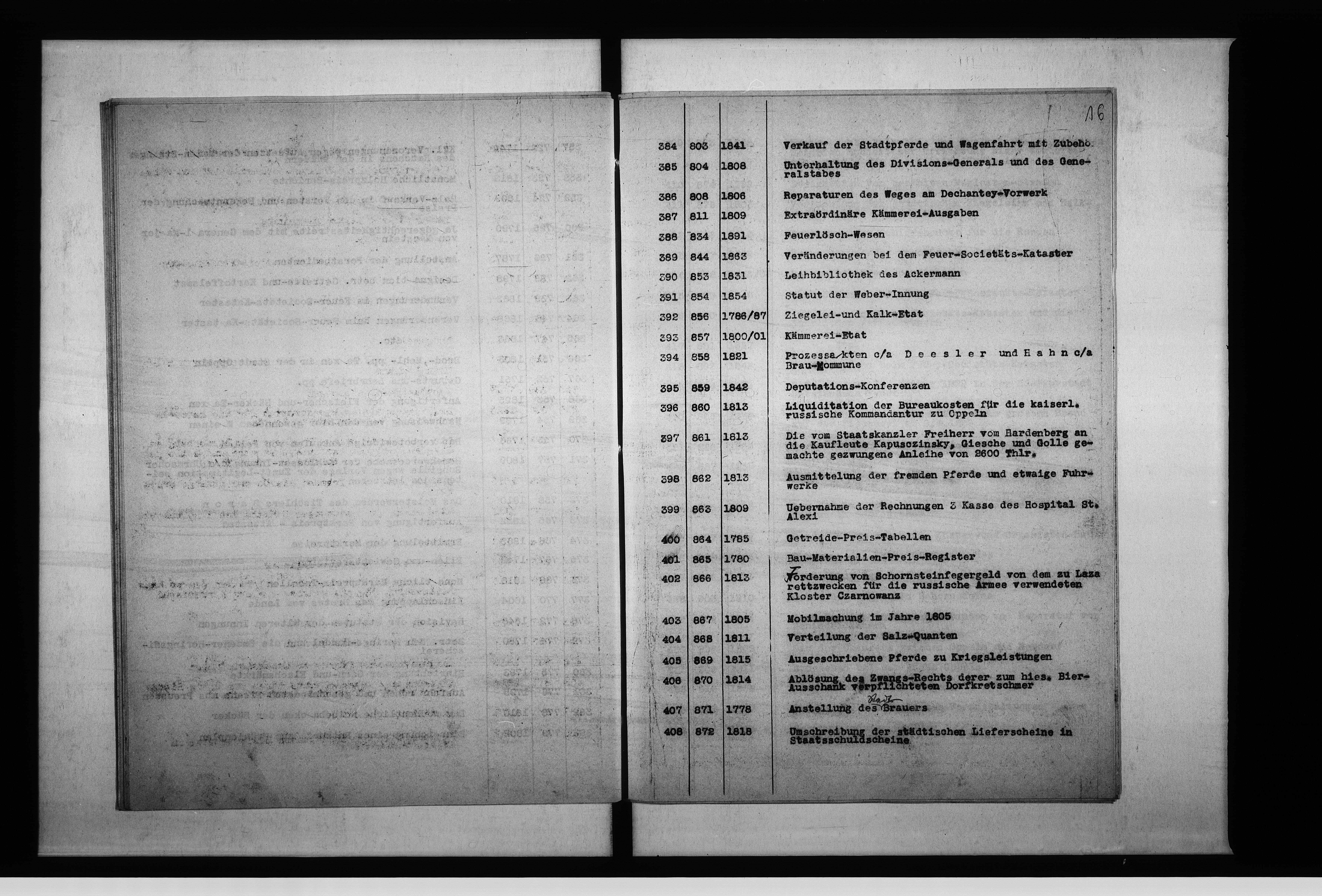 Obraz 20 z jednostki "Staatsarchiv Breslau Repositur 229 Abtlg. [Abteilung] Stadt Oppeln 2 abschriftliche Verzeichnisse enth[altend] Aktenstücke 1-1557 u[nd] 977a, 978a, zusammen 1559 Aktenstücke."