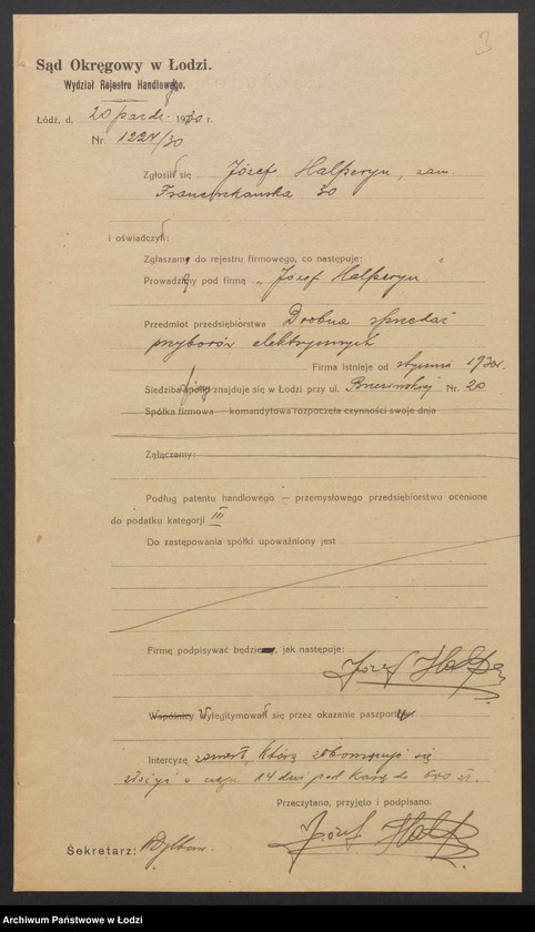 Obraz 5 z jednostki "Józef Halperyn – sprzedaż przyborów elektrycznych"