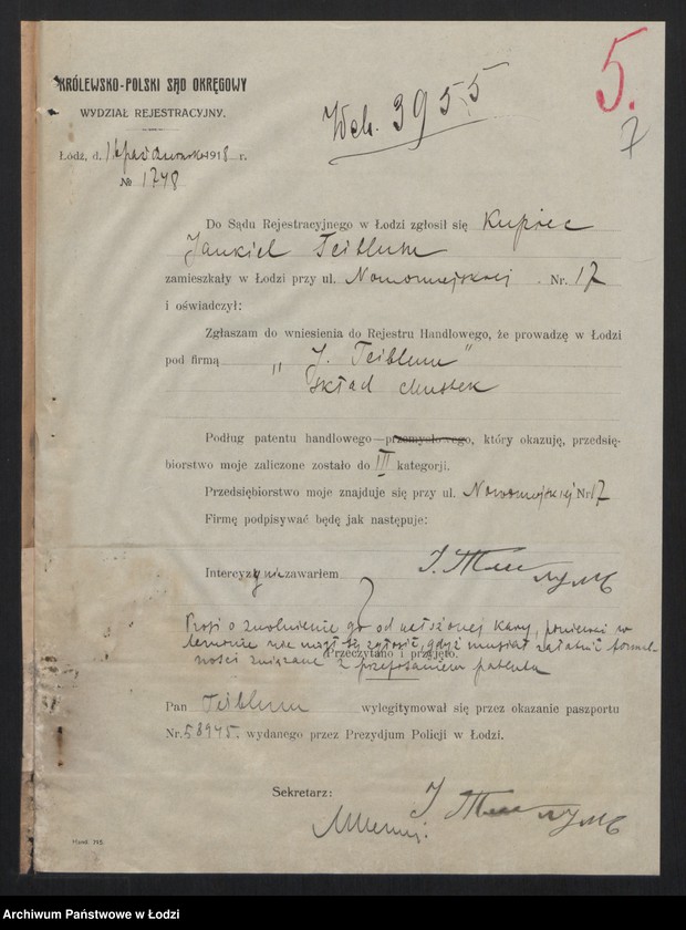 Obraz 9 z jednostki "Jankiel Teiblum- skład chustek"