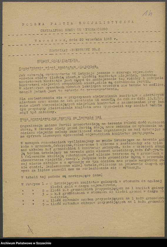 image.from.unit.number "Komunikaty wewnętrzne Centralnego Komitetu Wykonawczego PPS (1.09.-10.11.1948 )"