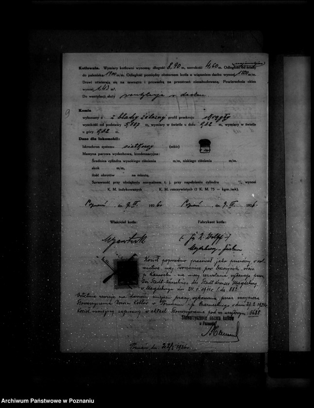 Obraz 13 z jednostki "Tartak parowy w Palędziu powiat poznański M. Garstecki nr woj. 2295"