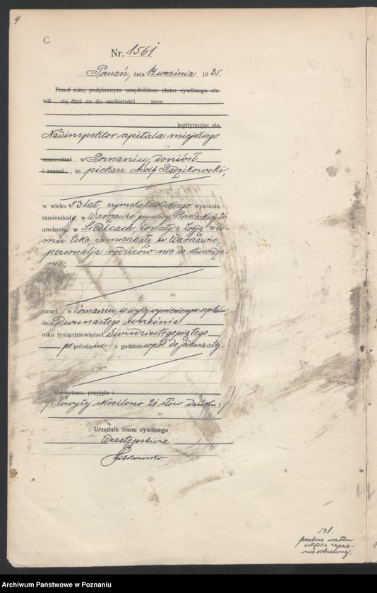 Obraz 6 z jednostki "Księga miejscowa zgonów tom IV [Rejestr główny zgonów]"