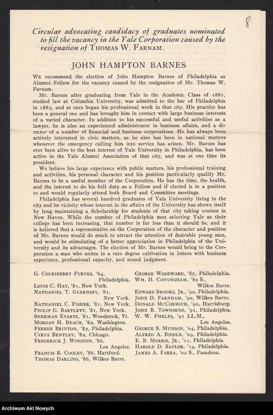 image.from.unit.number "Druki dotyczące stanu i systemu oświatowego w Stanach Zjednoczonych i Europie, wyższych uczelni, liceów, itp.; Kolekcja kart pocztowych s.366-373,397-420; 11 fotokopii"