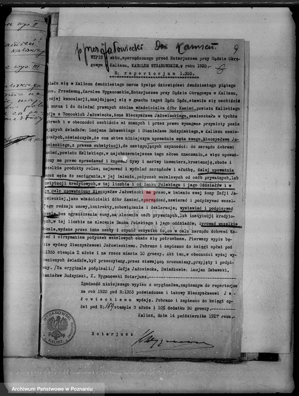 Obraz 13 z jednostki "Majątek Kamień powiat kaliski /sprawy leśne/"