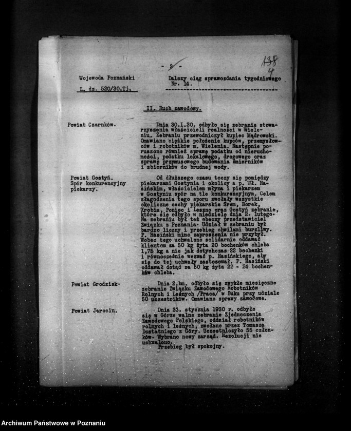 Obraz 8 z jednostki "Sprawozdania sytuacyjne tygodniowe za czas od 1 lutego do 28 lutego 1930 r."