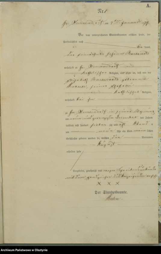 Obraz z jednostki "Geburts-Haupt-Register Nr 1 - 123"