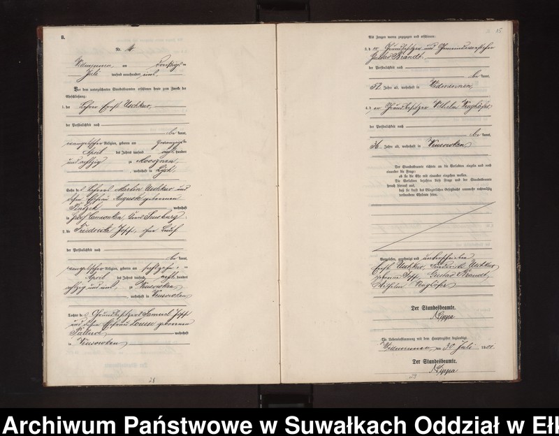 image.from.unit.number "Heiraths-Neben-Register des Preussischen Standes-Amtes Widminnen Kreis Loetzen"