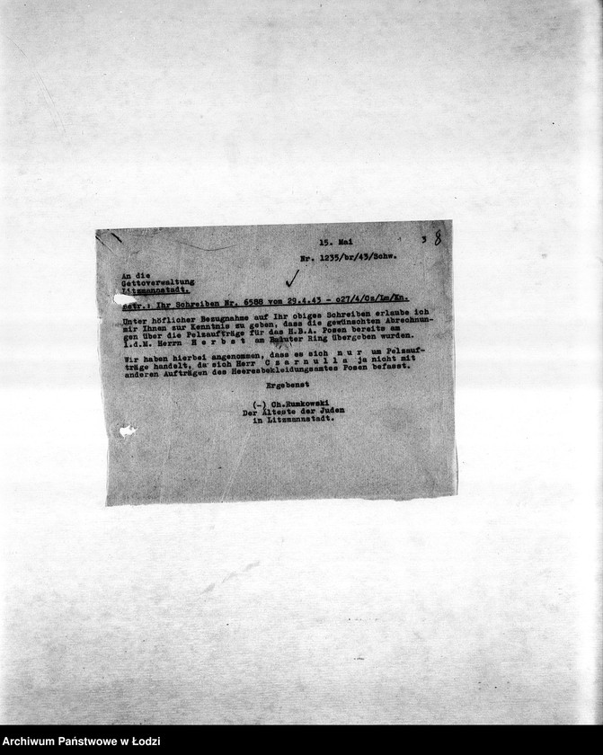 Obraz 11 z jednostki "Arbeitsressort K. [Niemieckie zamówienia do resortów pracy, produkcja, zapotrzebowanie materiałów dla produkcji]"