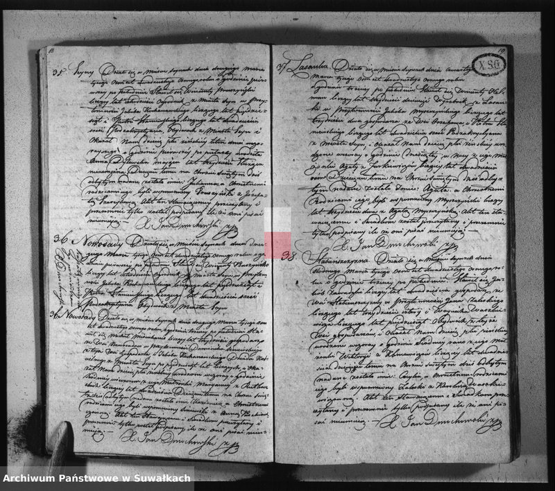 image.from.unit.number "Akta urodzonych, umarłych i zaślubionych w roku 1828 parafij seyneńskiey"