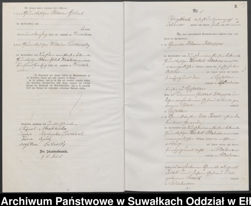 image.from.unit.number "[Heiraths-Haupt-Register des Königlichen Preussischen Standes-Amtes Kumilsko Kreis Johannisburg]"