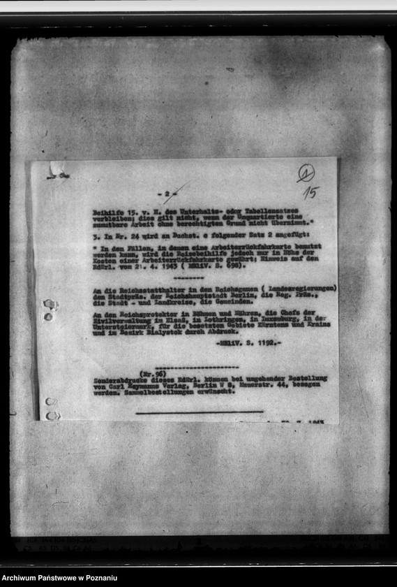 Obraz 19 z jednostki "Räumungs - Familienunterhalt. Sonderunterstützung für Polen. Umquartierung wegen Luftgeführdung"