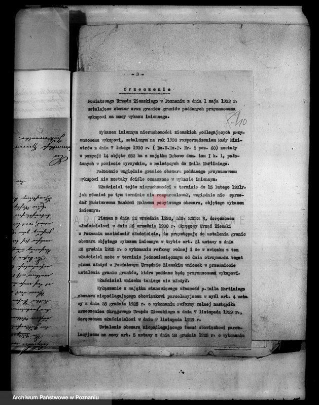 Obraz 16 z jednostki "Oszacowanie gruntów wykupionych przymusowo z nieruchomości ziemskiej Dębowo powiatu wyrzyskiego"