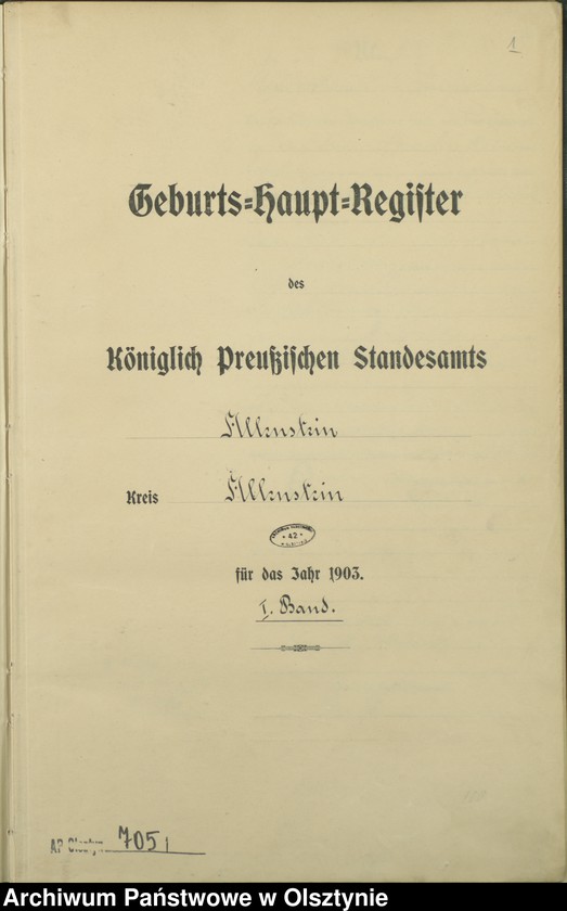 image.from.unit.number "Geburts-Haupt-Register Tom I,Nr - 399"