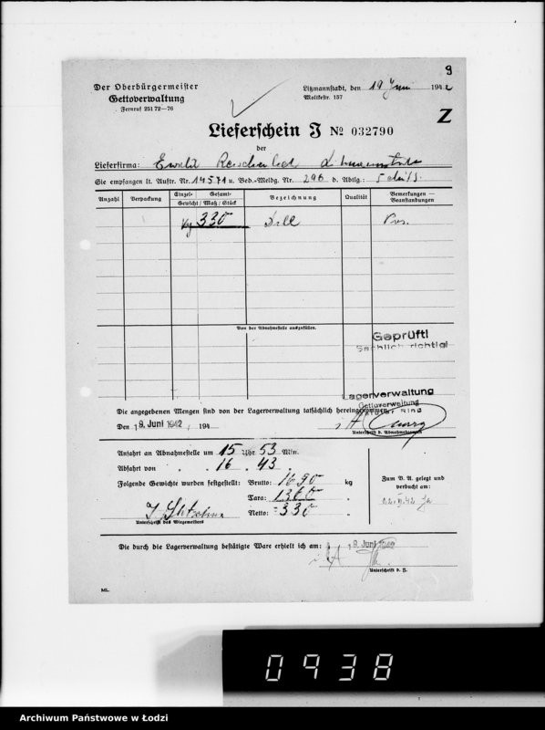 Obraz 13 z jednostki "Aufträge, [Lieferscheinen und Rechnungen] 14571-14649"