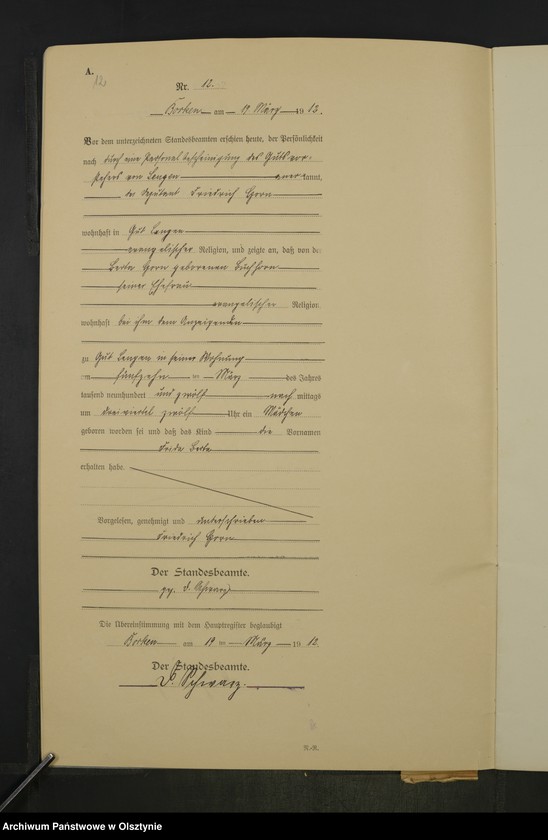 image.from.unit.number "Geburts-Neben-Register Nr 1 - 28 [Księga urodzeń wtóropis]"