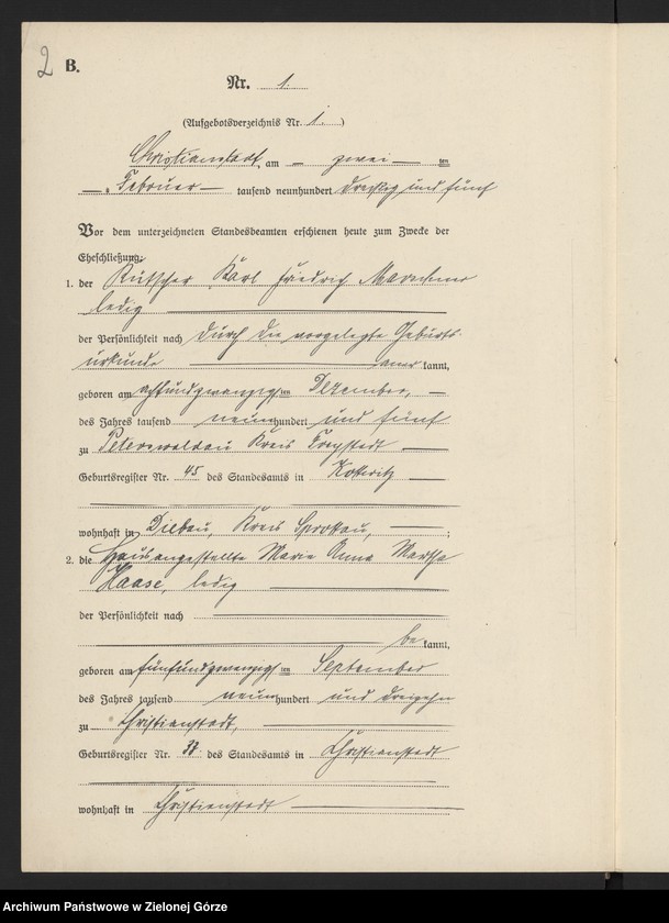 image.from.unit.number "Heirats-Neben-Register Standesamt Christianstadt 1935 No. 1 bis 18"