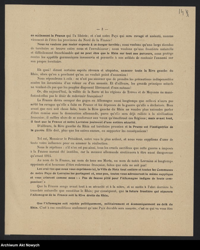 image.from.unit.number "Apele. Adresy organizacji społecznych do uczestników Konferencji Pokojowej, m.in. telegram kongresu P.S.L. "Piast" do Rady Najwyższej z okazji podpisania traktatu pokojowego"