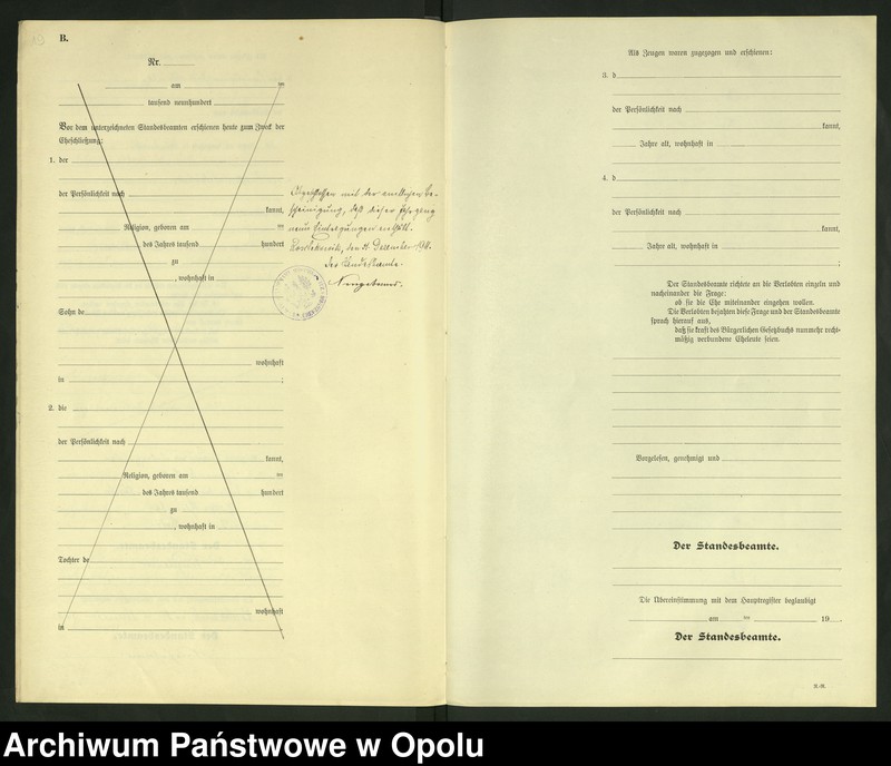 image.from.unit.number "Heirats-Register (Neben-Register) Standesamt Roschkowitz 1911 No.1 bis 9"