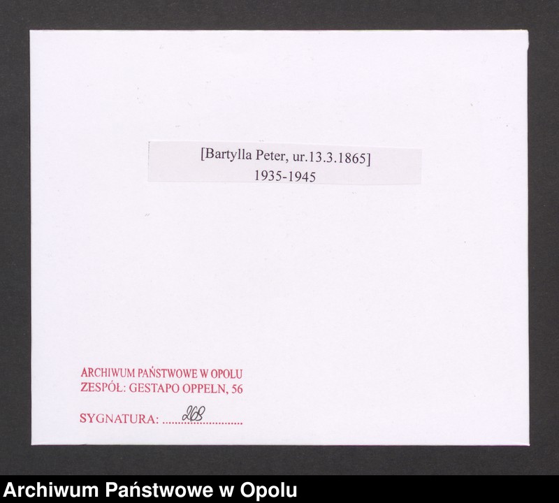 Obraz 2 z jednostki "[Bartylla Peter, ur.13.3.1865]"