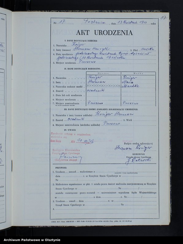 image.from.unit.number "Księga urodzeń Nr 1 - 57, 1-57, 1-74 /przepisana w języku polskim z oryginału niemieckiego w dniu 10.12.1956r./"