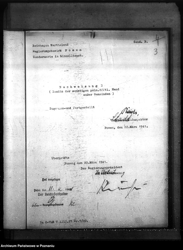 Obraz 9 z jednostki "Wykaz posterunków żandarmerii w rejencji poznańskiej i łódzkiej"